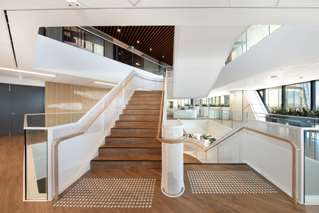 slip-rated stainless steel tactile indicators installed at JLL Sydney