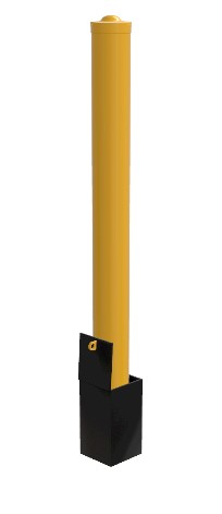Removable Bollard: Key-locked, base-plate secured