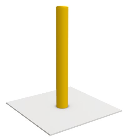 Fixed Bollard: In-ground, embedded in concrete