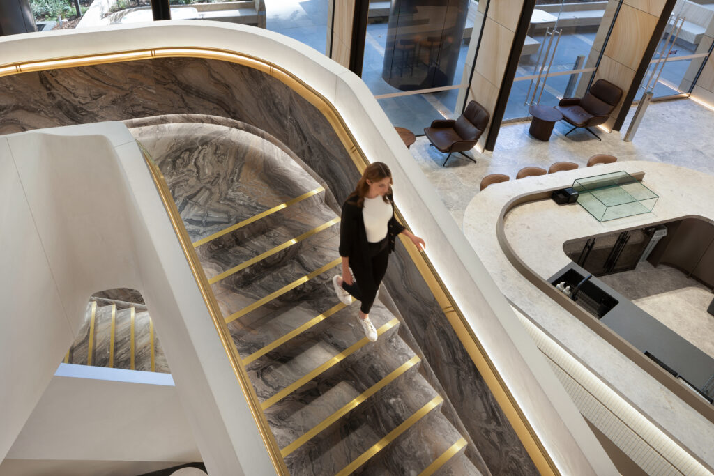 luxury commercial stair nosings installed for 555 collins st melbourne project