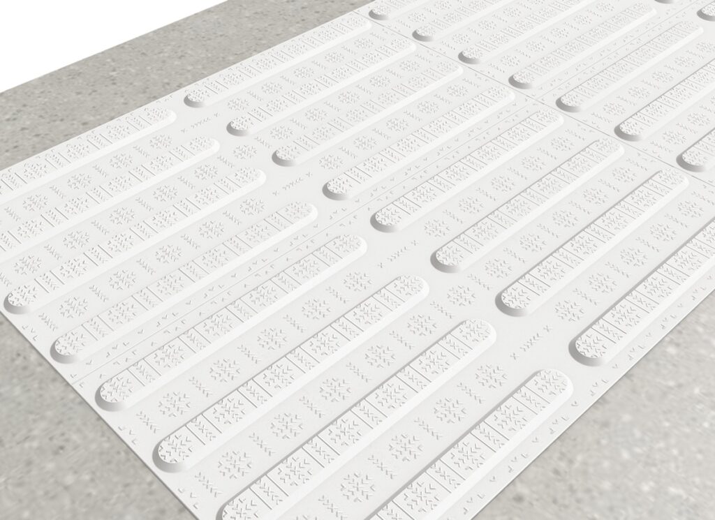 directional tactiles colour matched to pantone cloud dancer