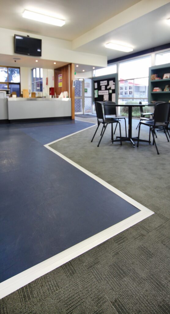 floor trims and covers installed for college campus