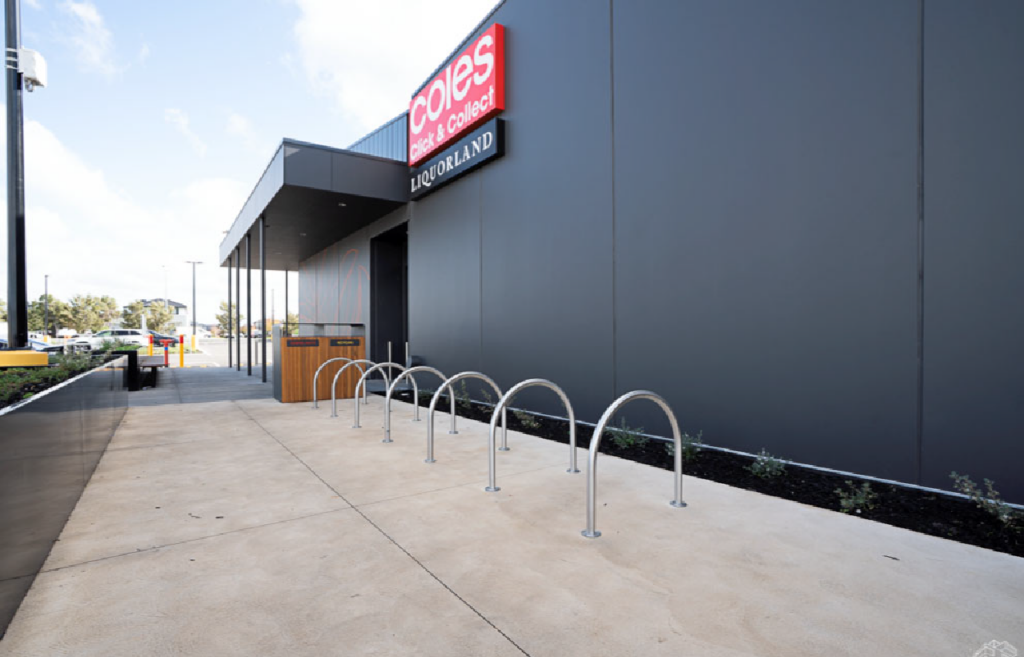 hoop bicycle rack installation for botanical village in mickleham