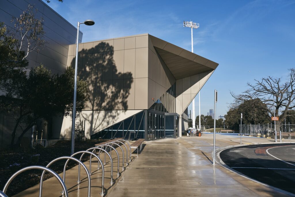 secure bike parking installed for melbourne sports centres in parkville
