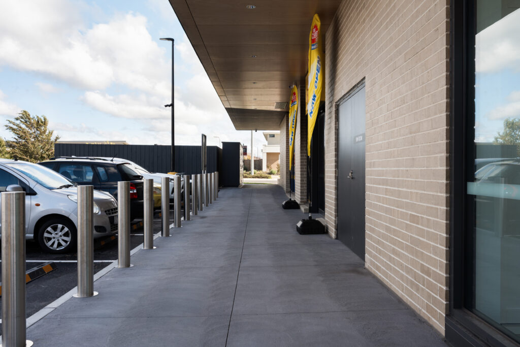 bollards installed to prevent vehicle strikes